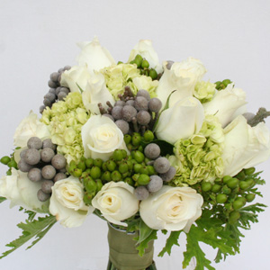 Enchanting White Rose and Hydrangea Bridal Flowers - Click Image to Close